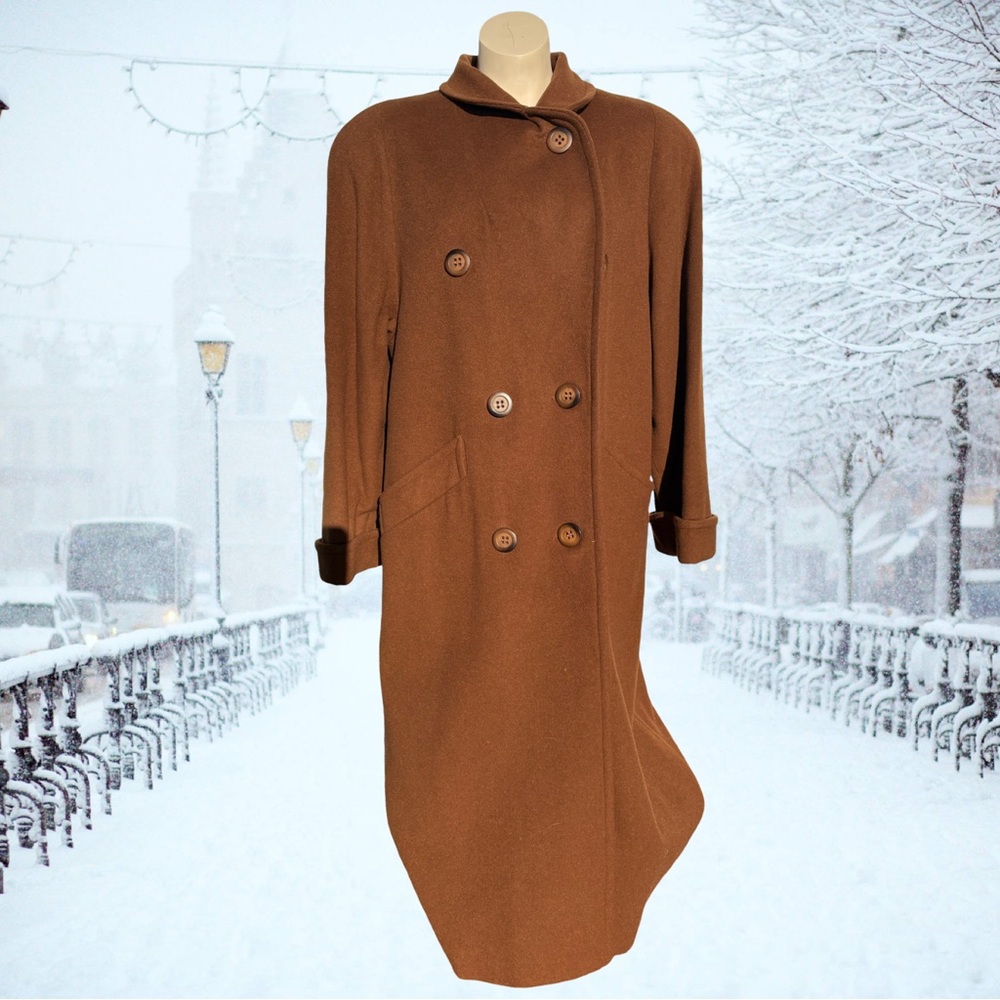 London Fog /wool, cashmere, angora blend/Camel Tan Overcoat/vintage/EUC - Picture 2 of 7